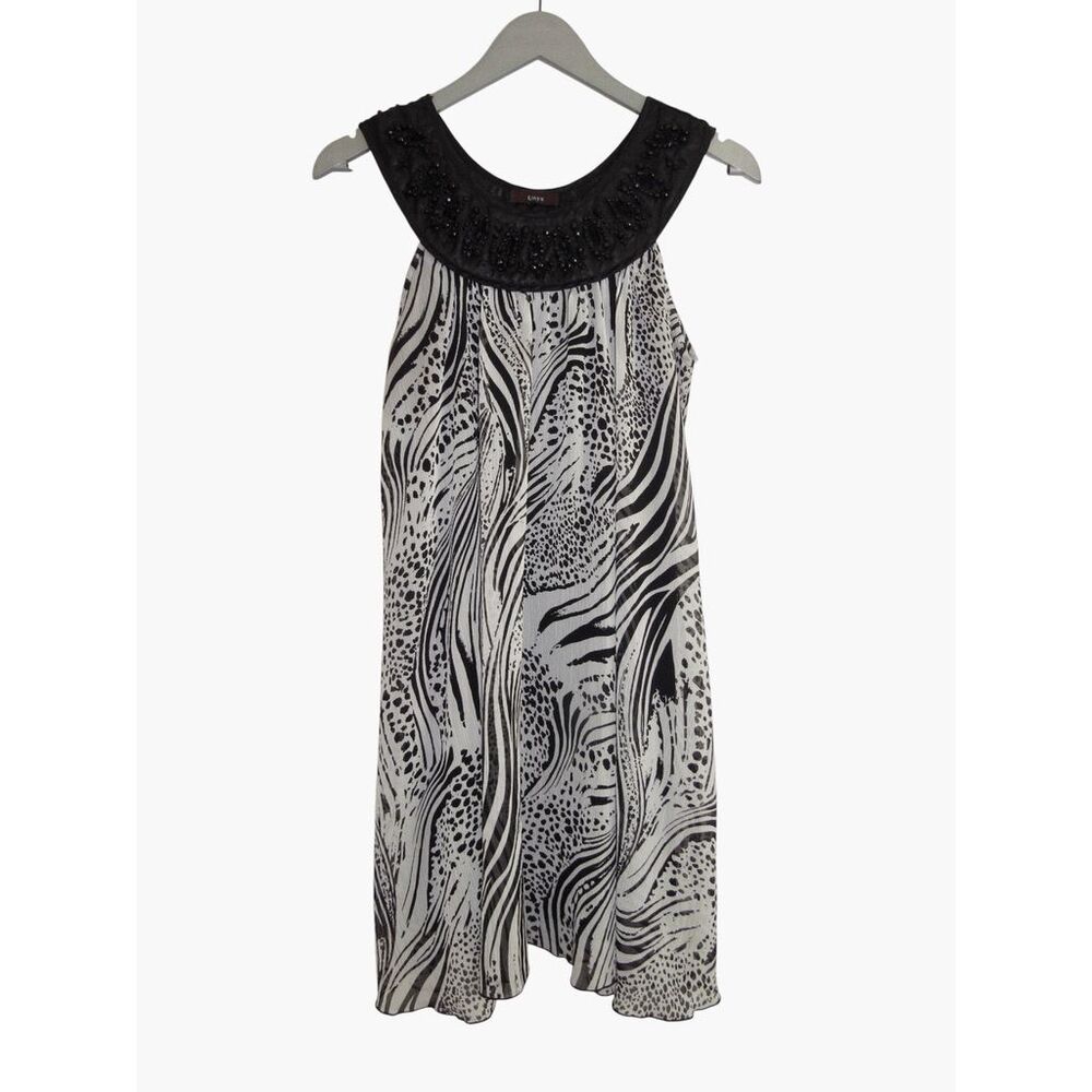 Vintage Unyx Black & White Halter Dress Sz S